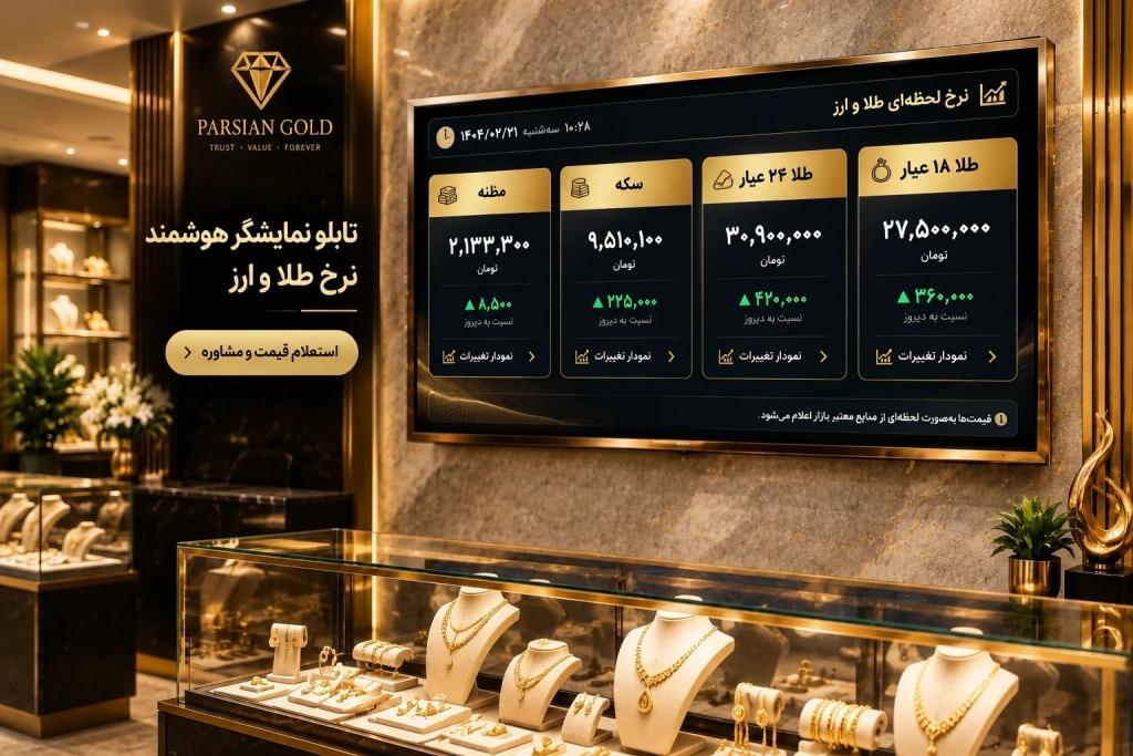 قیمت تابلو اعلام نرخ طلا